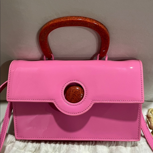 NWT Cult Gaia Pink Frida HandBag with Detachable Crossbody Strap - Picture 6 of 15